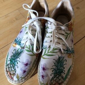 Free People Jackson Tropical Print Espadrille Sneakers 38